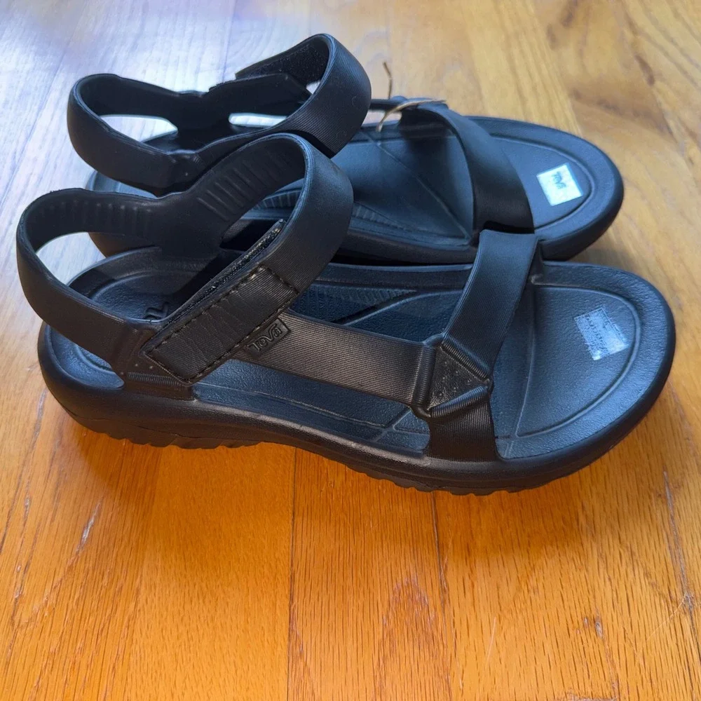 New Teva Hurricane Drift Black EVA Water Sandals Womens 8 Casual Athleisure